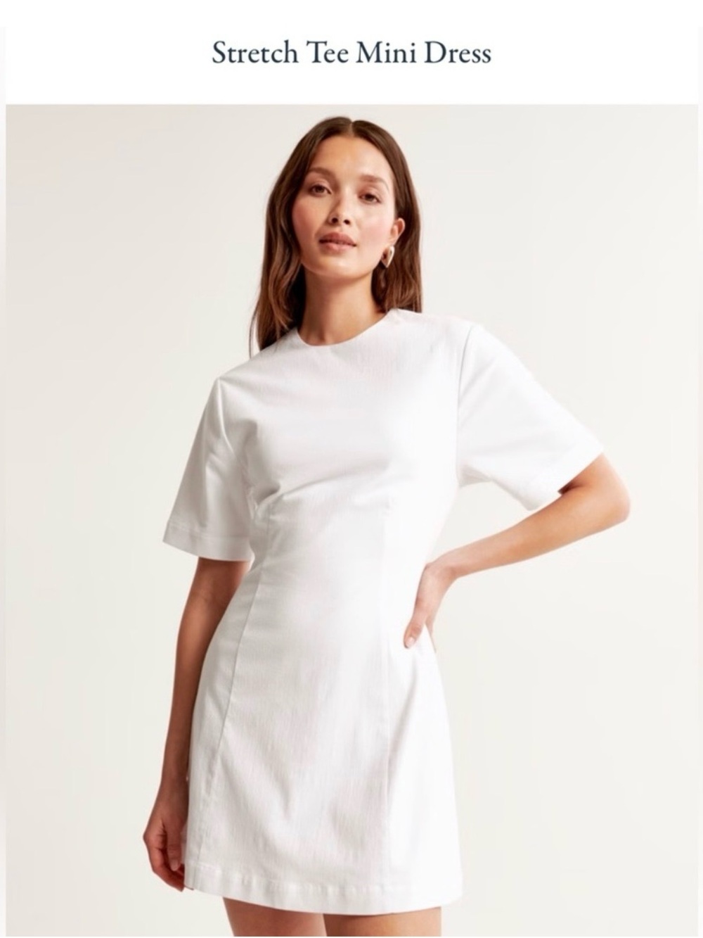 Abercrombie & Fitch White Stretch Tee Mini Dress